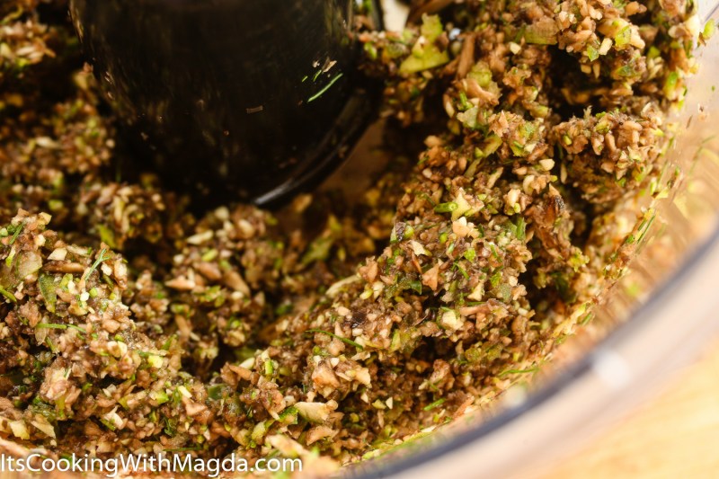 veggies processed in a food processor