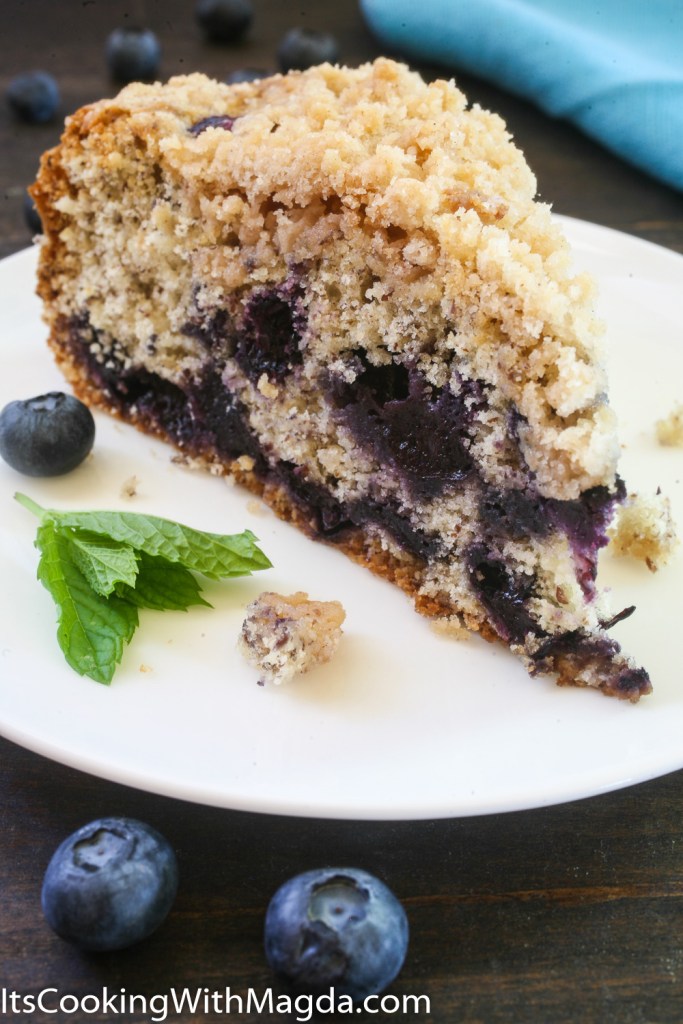 a slice of delicious blueberry pie