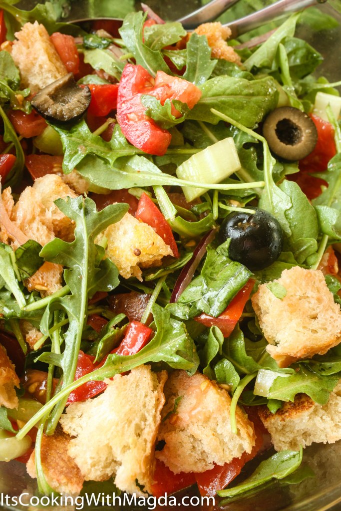 Panzanella Salad in a bowl