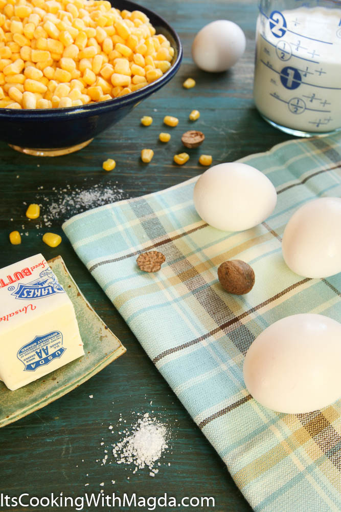 ingredients for corn pudding
