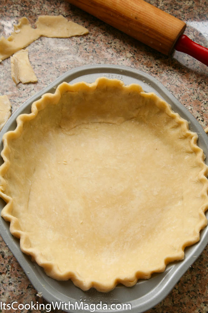 Pie dough in a pie dish