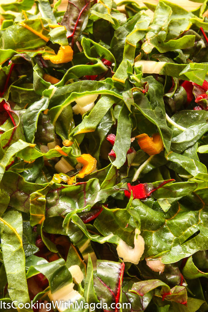 chopped rainbow Swiss chard