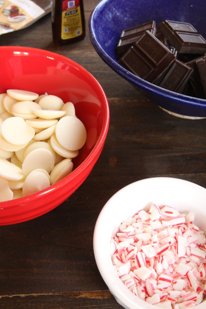 Chocolate chips and crushed candy canes