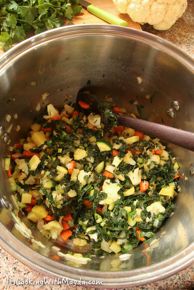 cooked vegetables for ribollita soup