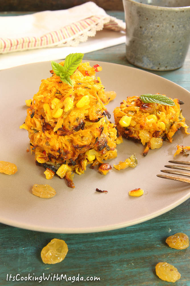 Corn, apple and squash fritters