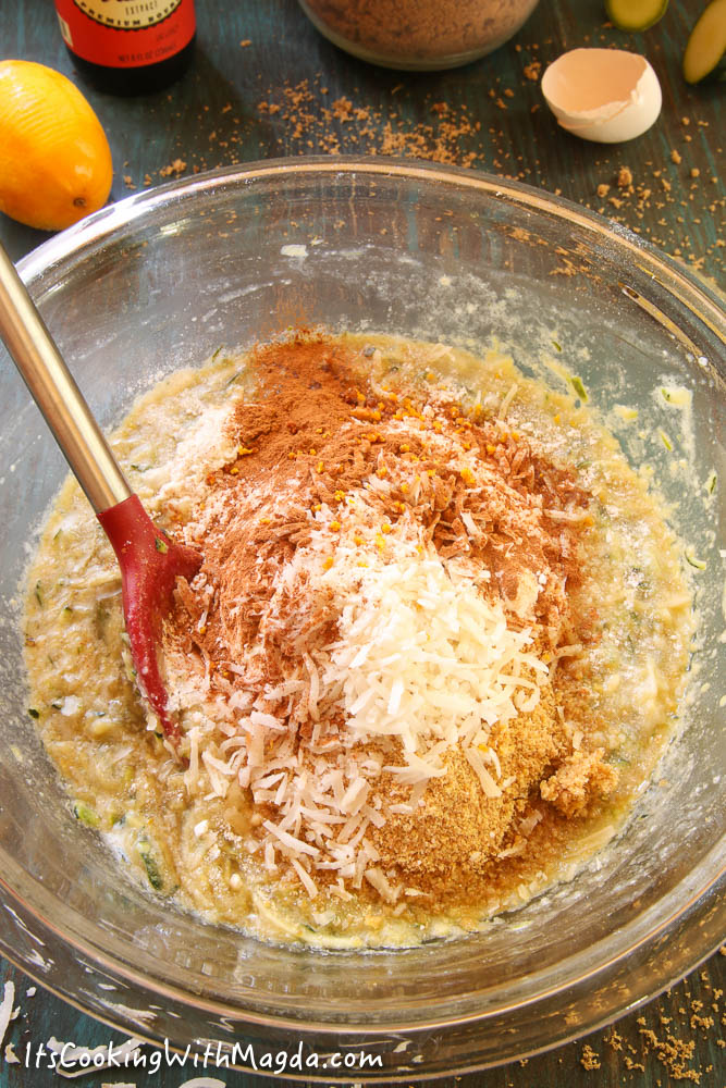 zucchini bread in the making