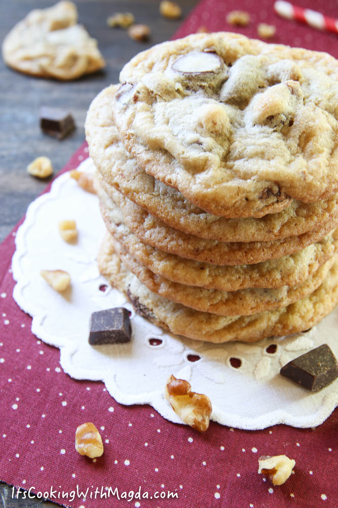 several chocolate chip cookies