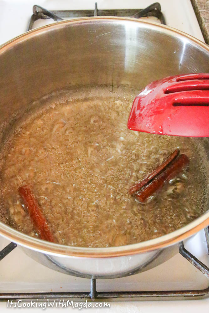 caramel sauce in a pot