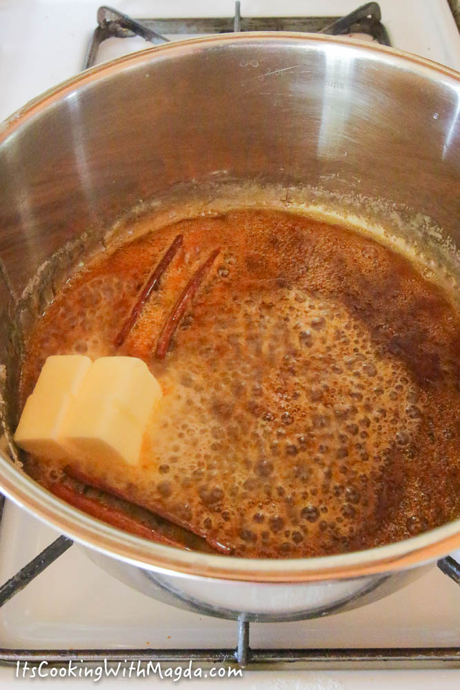 caramel sauce in the making