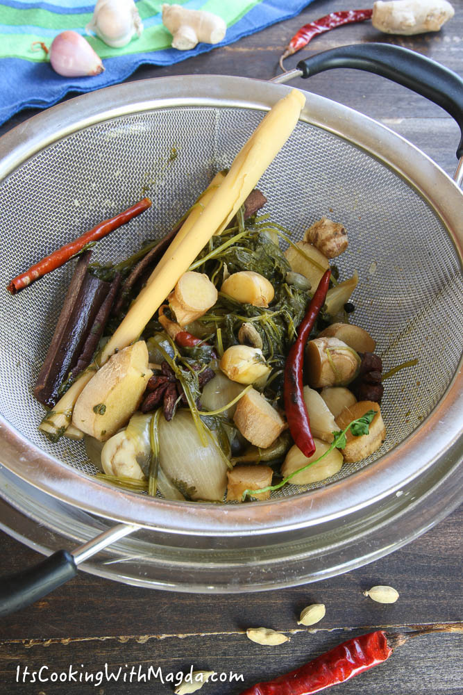 aromatics from the broth