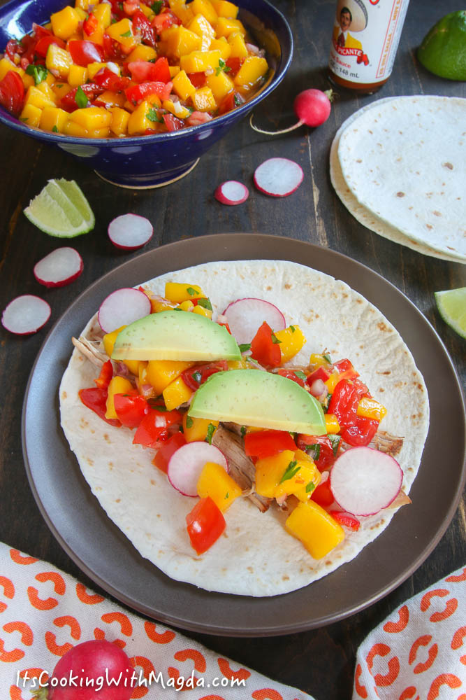 taco with shredded pork